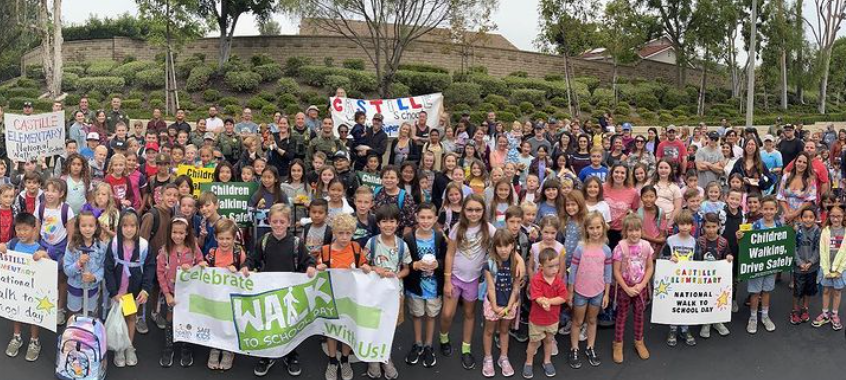 Castille Coyotes participate in National Walk to School Day