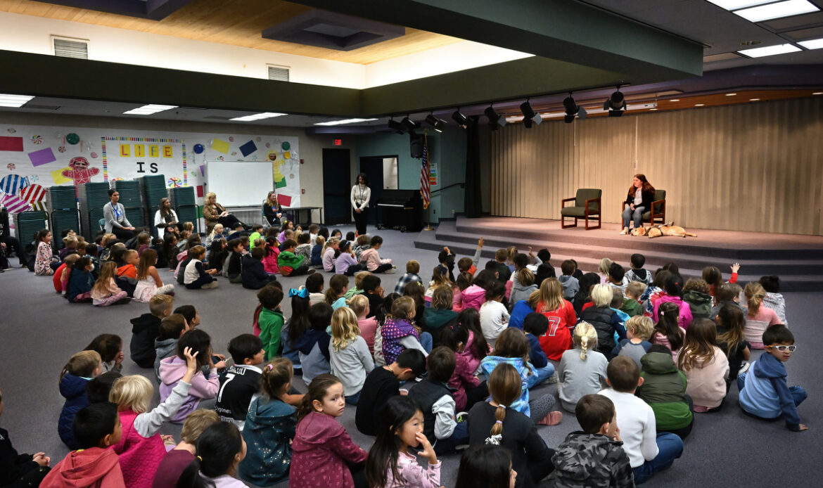 CUSD alumna shares success story and guide dog with Oak Grove students