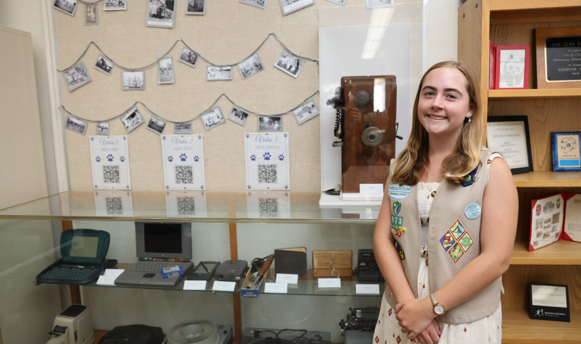 Girl Scout alum creates historical exhibit for San Juan Elementary